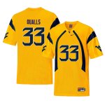 Men's West Virginia Mountaineers NCAA #33 Quondarius Qualls Yellow Authentic Nike Retro Stitched College Football Jersey JV15V01XP